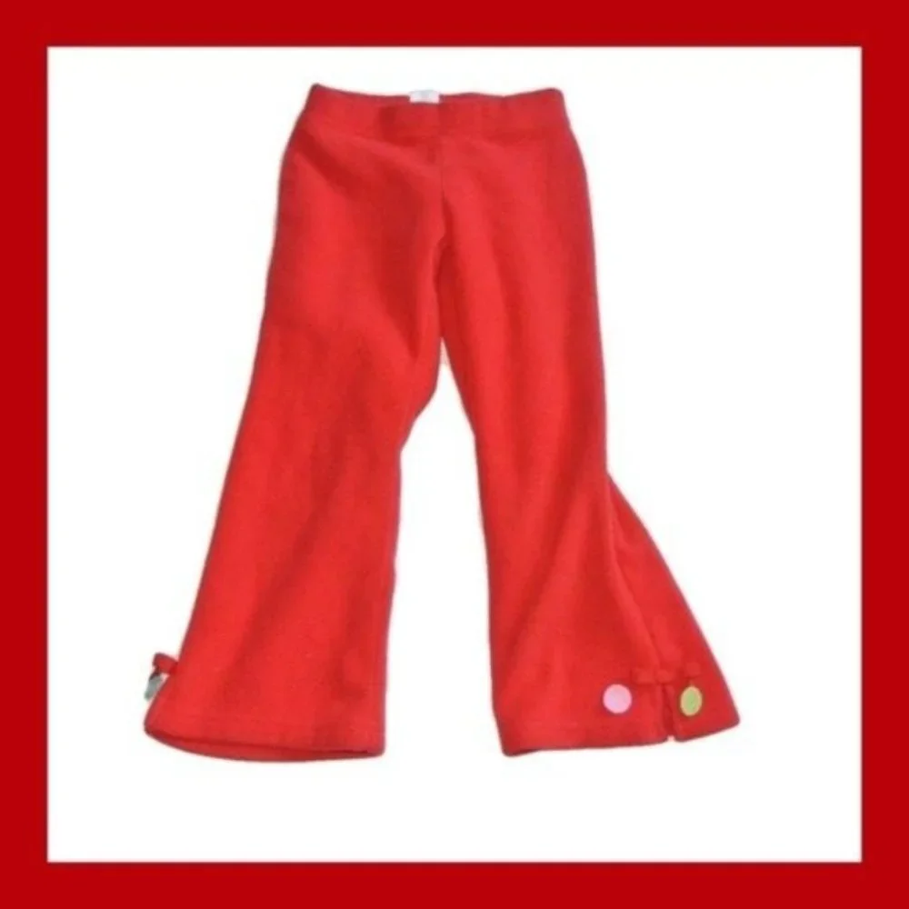 Gymboree Cozy Cutie Coil Dot Microfleece Pant‎ red